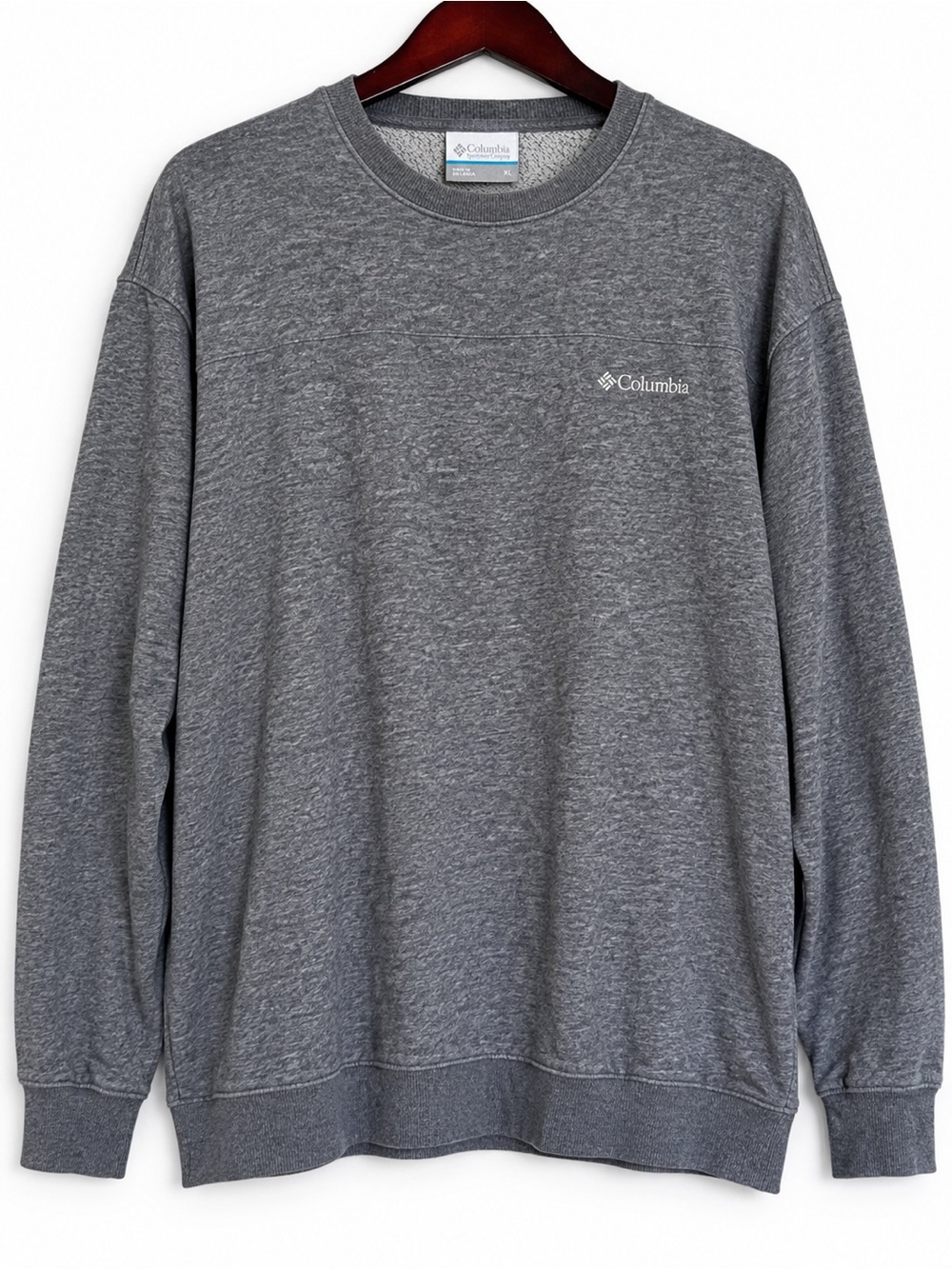 Columbia Men’s XL Gray Heather Crewneck Fleece Sweatshirt Logo Pullover